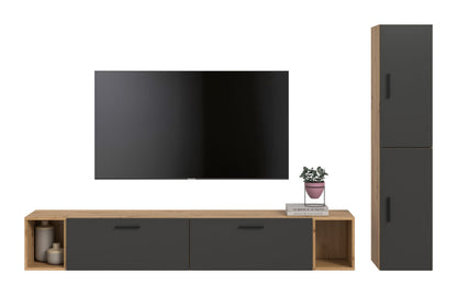 Homes & Jones Wohnwand 2-tlg. TV Möbel Modular Lowboard, Wohnzimmerschrank