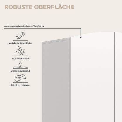 Armoire 3 portes STELLA (L/H/P : env. 122/198/51 cm) en blanc/blanc