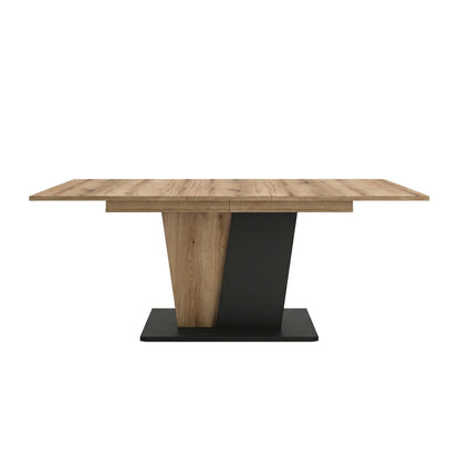 Molina Esstisch  (B/H/T: 150x76x90 cm) in Evoke Oak Nachbildung und Basalt grau