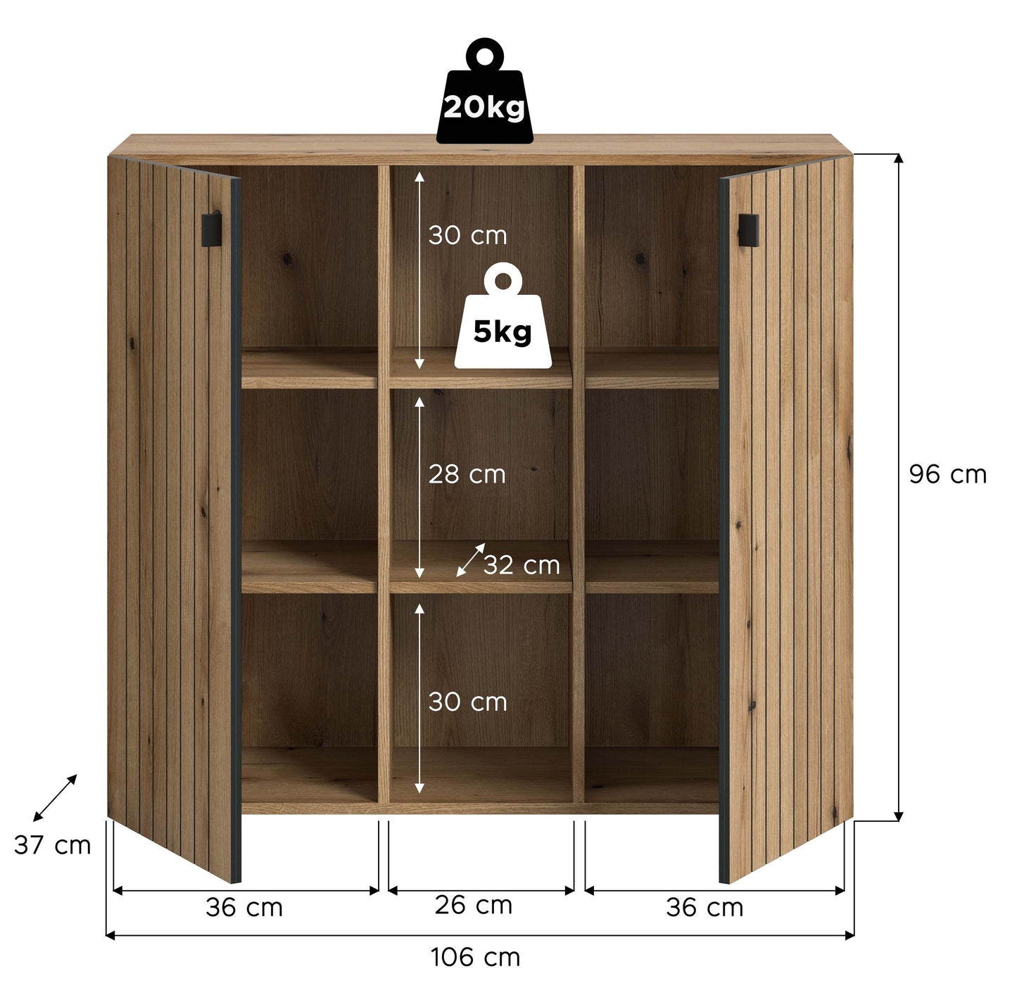 Homes & Jones Garderobenschrank, Schuhkommode, Universalschrank, Flurmöbel