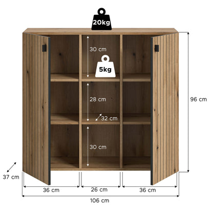 Homes & Jones Garderobenschrank, Schuhkommode, Universalschrank, Flurmöbel