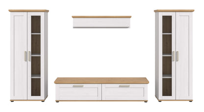 VERONA wall unit (W/H/D: approx. 316/161/40 cm) in Sibiu Larch reproduction/Sibiu Larch reproduction