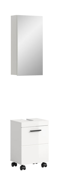 Ensemble de salle de bain NOVA (l/h/p : env. 40/191/30 cm) en blanc/blanc brillant