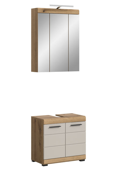 Ensemble de salle de bain SCOUT (L/H/P : env. 60/191/34 cm) en imitation chêne Evoak/-
