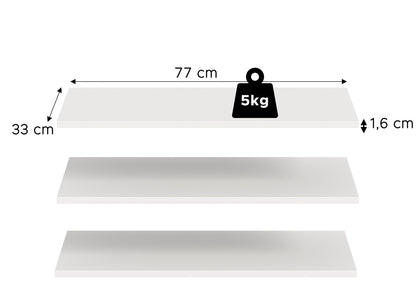 Einlegebodenset ZUBEHÖR (B/H/T: ca. 77/2/33 cm) in weiß/weiß