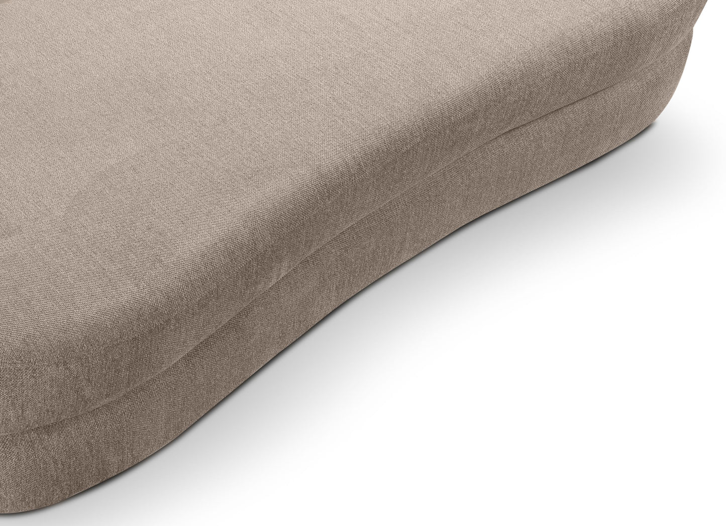 Schlafsofa-Armteil mit olivgrünem Strukturstoff, weicher Polsterkante und Seitennaht