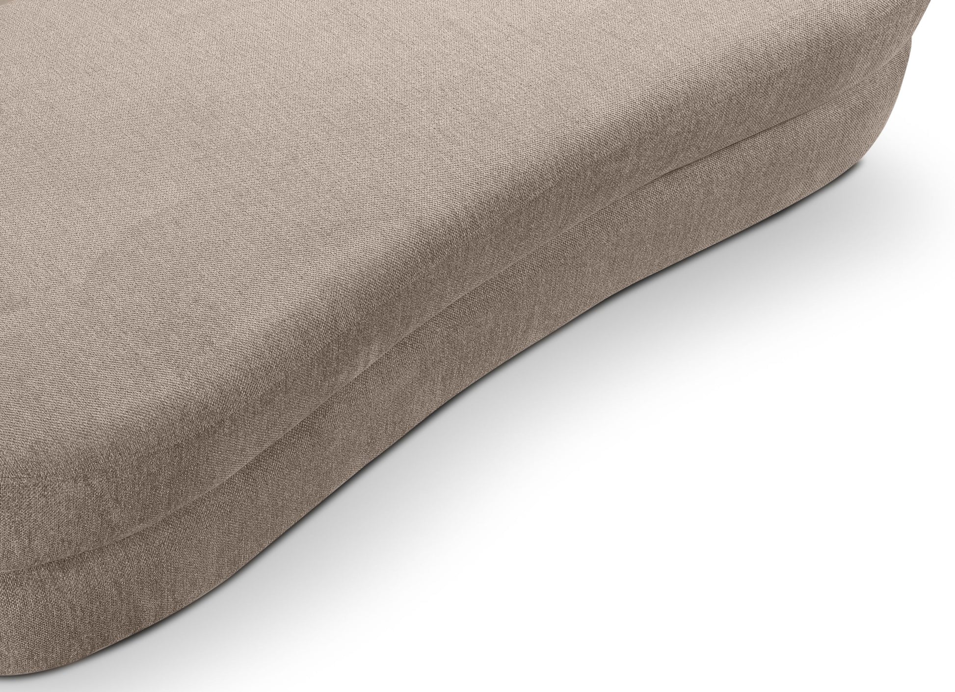 Schlafsofa-Armteil mit olivgrünem Strukturstoff, weicher Polsterkante und Seitennaht