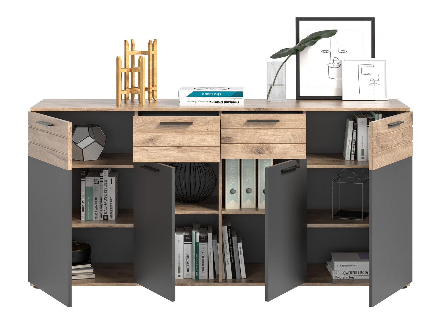 Homes & Jones Kommode breite 180 cm, Sideboard, Wohnzimmerschrank
