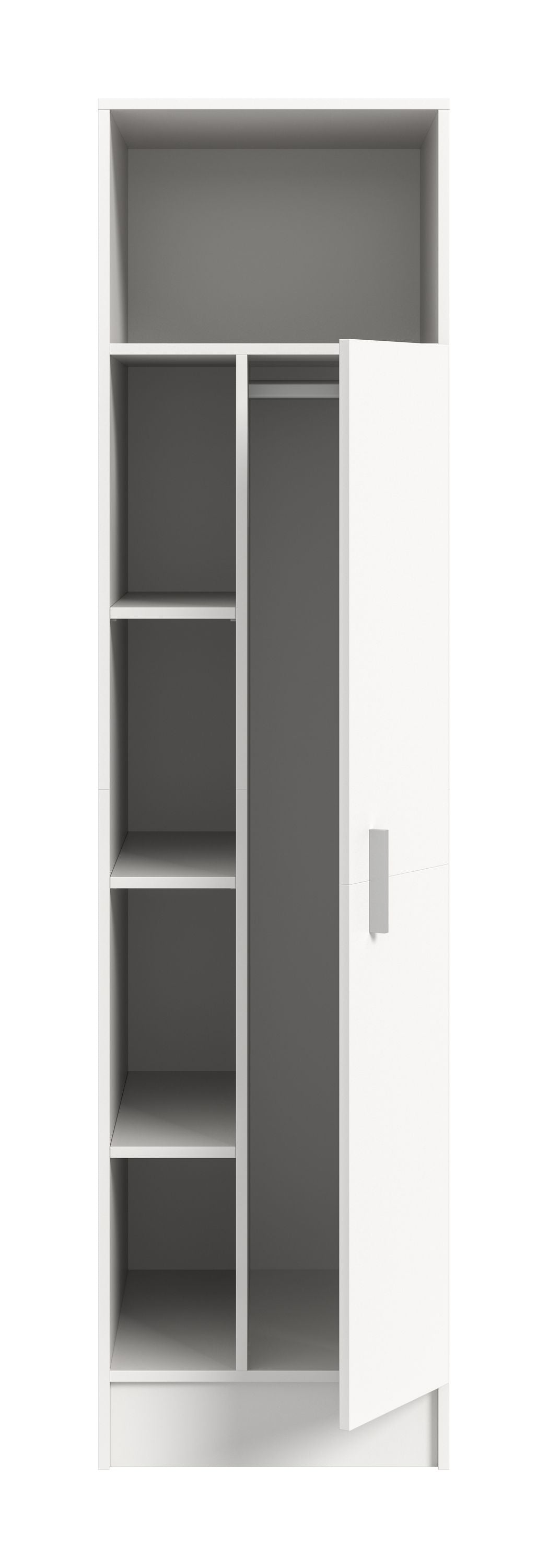 Universalschrank mit Fächern und Schranktür, anthrazit und weiß