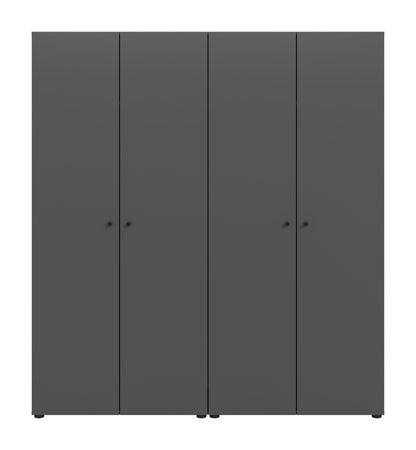 Combinaison de penderies DARWIN (L/H/P : env. 160/176/51 cm) en anthracite/anthracite