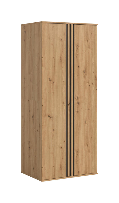 Homes & Jones Kleiderschrank 80 cm breit 2-türig, Schlafzimmerschrank