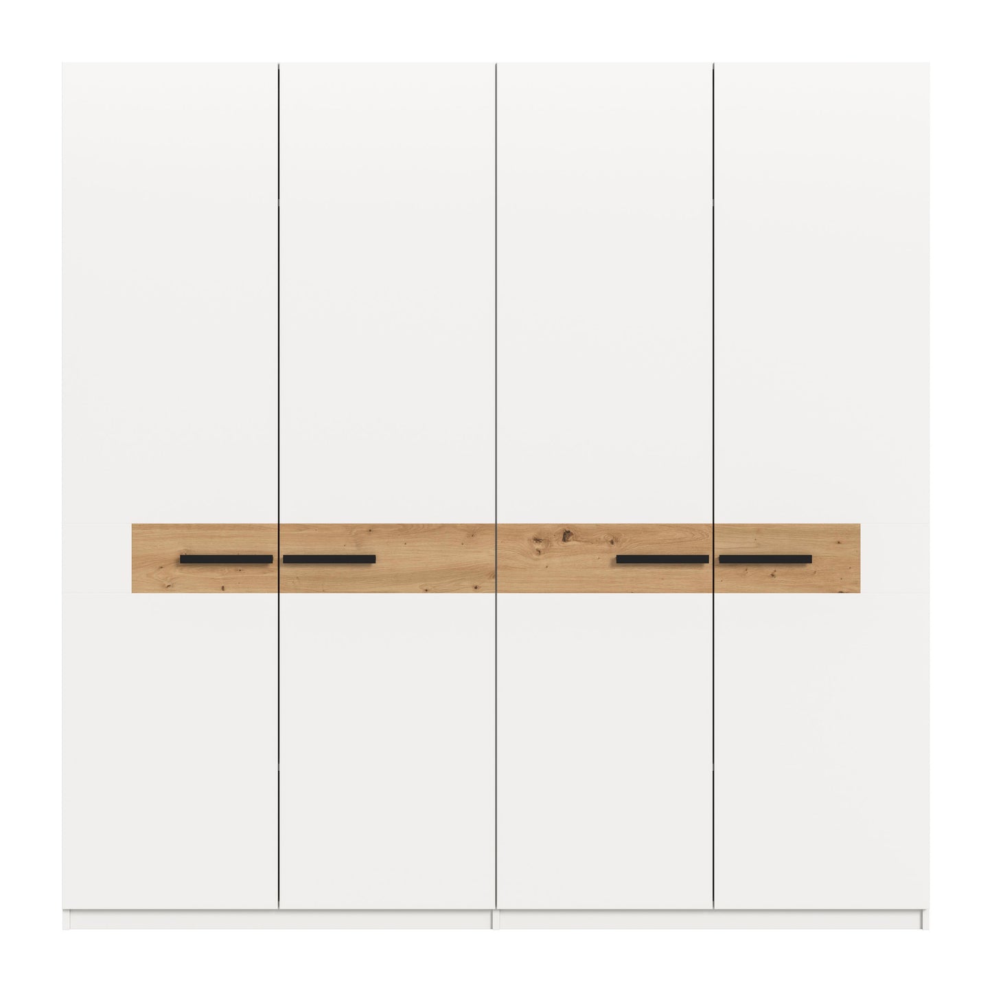Homes & Jones Schlafzimmerschrank 200 cm breit, Kleiderschrank weiß m. Absetzu.