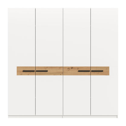 Homes & Jones Schlafzimmerschrank 200 cm breit, Kleiderschrank weiß m. Absetzu.