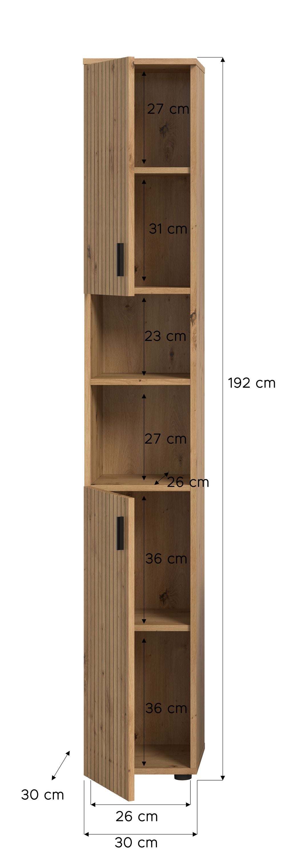 Meuble de salle de bain MONE (l/H/P : env. 30/192/30 cm) en cachemire/cachemire