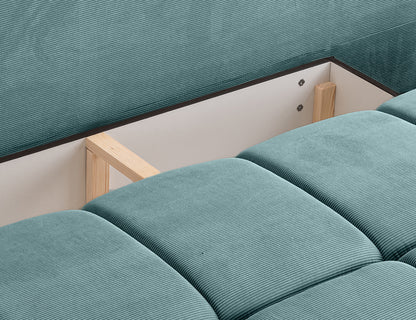 Canapé convertible Lauder – Canapé tendance en velours côtelé avec fonction couchage