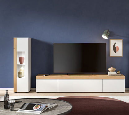 Homes & Jones Wohnwand 2-tlg. weiß, Lowboard für TV bis 70 Zoll geeignet