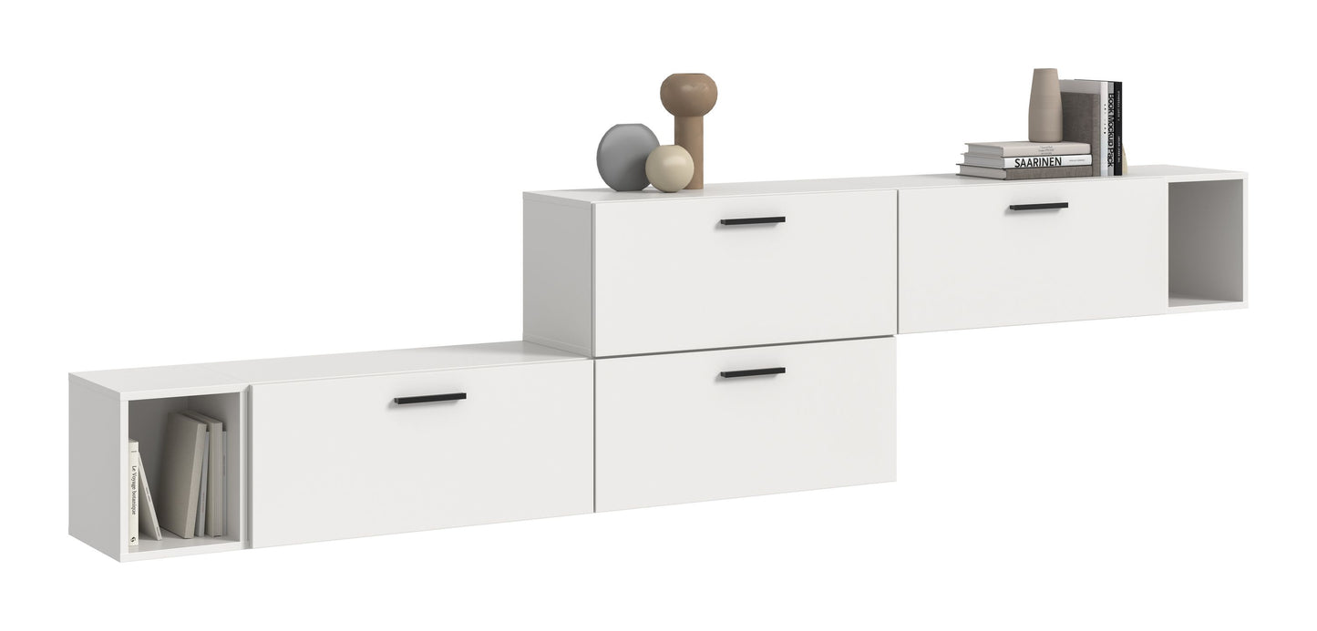 Homes & Jones Wohnwand 2-tlg. TV Möbel Modular Lowboard, Wohnzimmerschrank