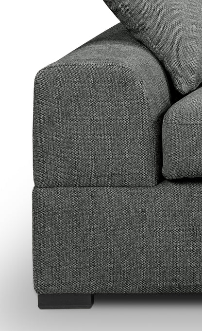 Canapé d'angle Veda – Élégant canapé rembourré en forme de L avec tissu structuré