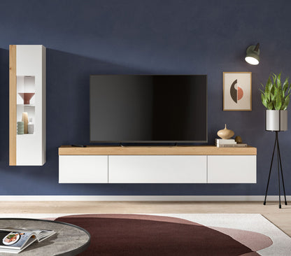 Homes & Jones Wohnwand 2-tlg. weiß, Lowboard für TV bis 70 Zoll geeignet