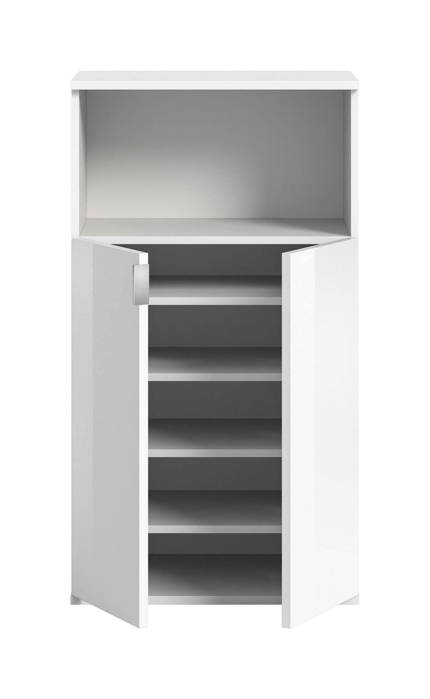 Homes & Jones Schuhkommode weiß Hochglanz Front, Schuhschrank, Flurmöbel