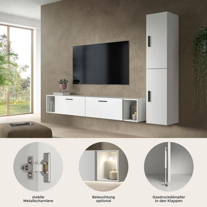 Homes & Jones Wohnwand 2-tlg. TV Möbel Modular Lowboard, Wohnzimmerschrank