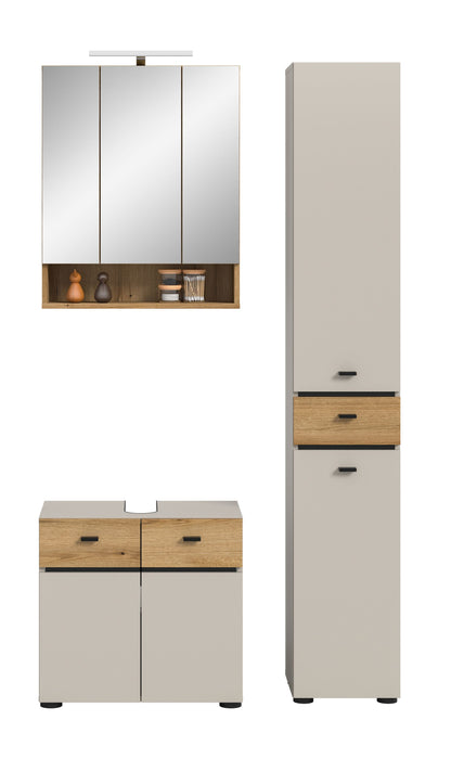 Homes & Jones Badmöbel Set 3-tlg. mit Badspiegelschrank inkl. Beleuchtung