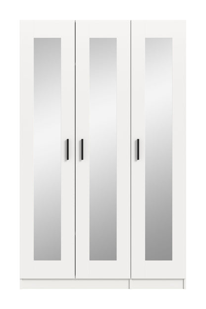 Wardrobe 3-door VISBY (W/H/D: approx. 120/195/56 cm) in white/white
