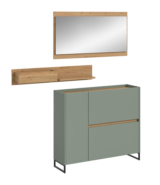 Ensemble de vestiaire DRIVE (L/H/P : env. 140/192/32 cm) en sauge/sauge