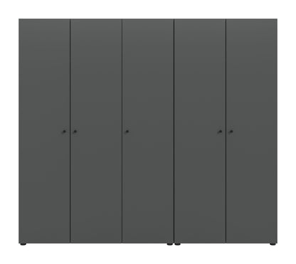 Combinaison d'armoires DARWIN (L/H/P : env. 200/176/51 cm) en anthracite/anthracite