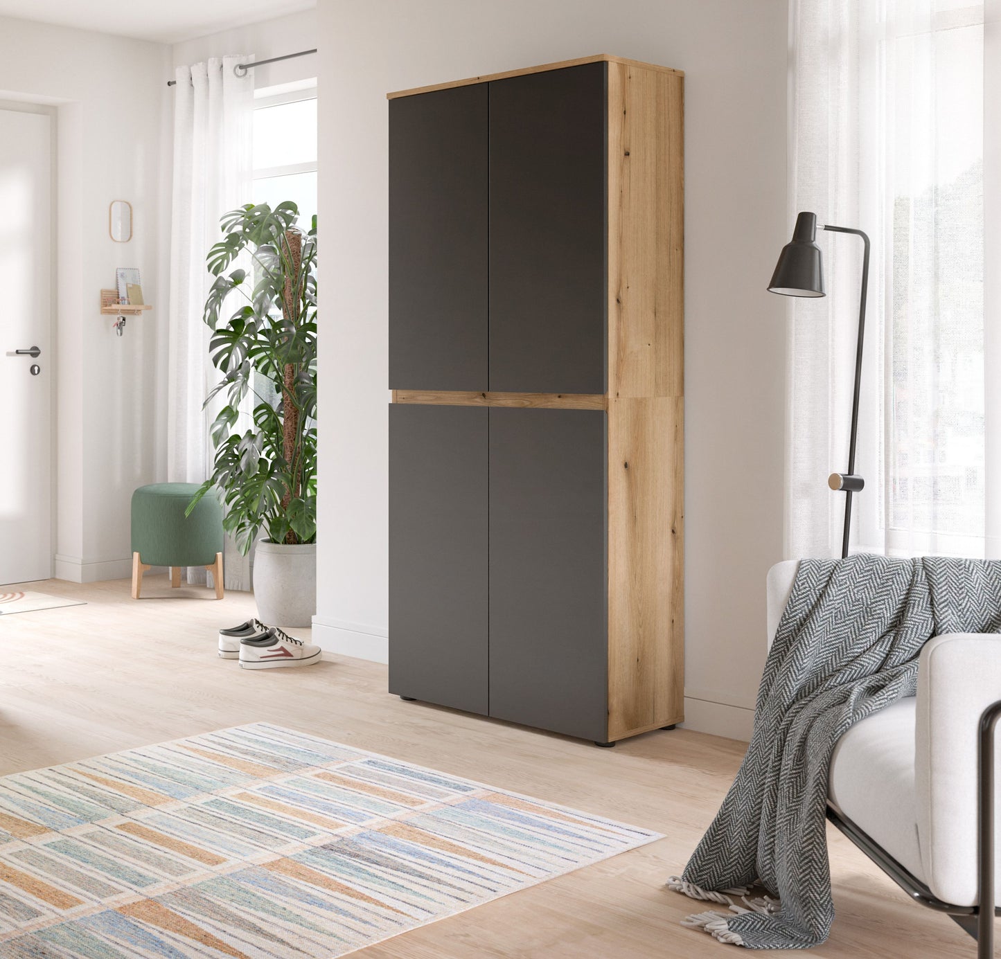 Homes & Jones Universalschrank 70 cm breit,  Mehrzweckschrank, Garderobe, Diele