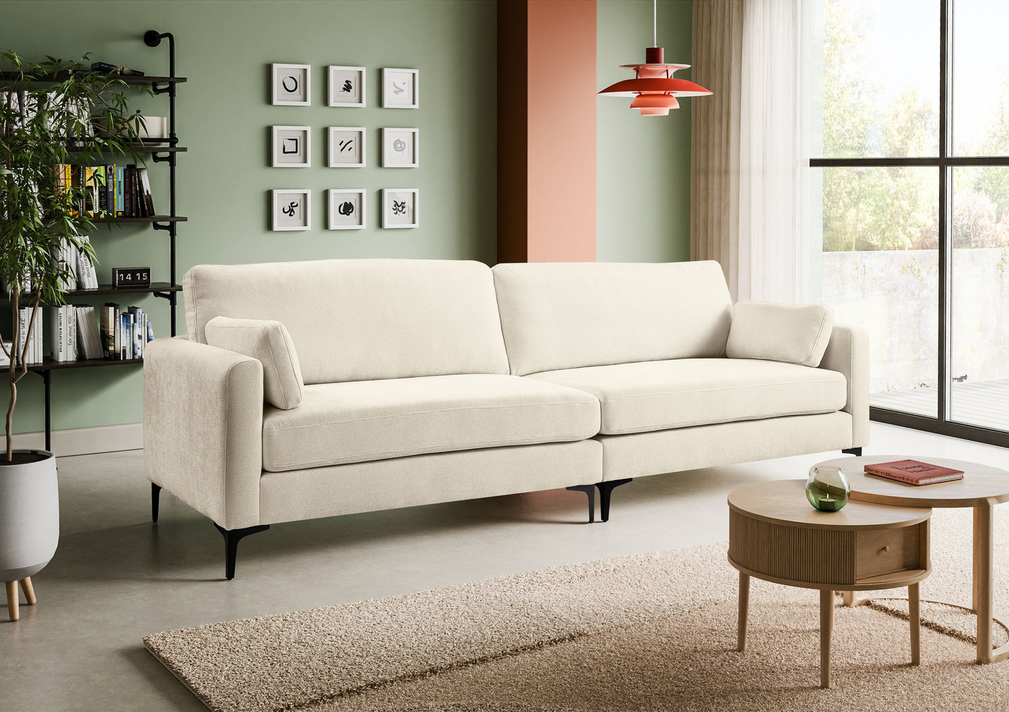 Canapé Venti – Canapé rembourré 4 places de haute qualité avec revêtement en tissu tissé