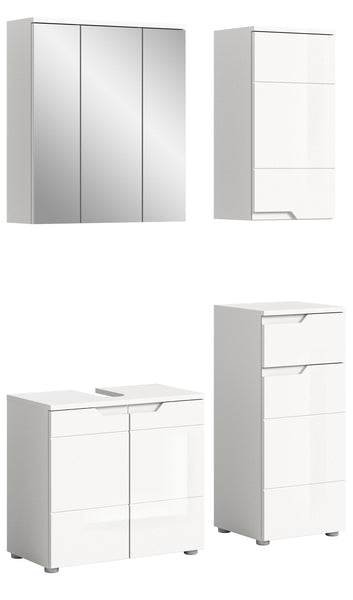 Ensemble de salle de bain SOLERO (L/H/P : env. 116/193/34 cm) en blanc/blanc brillant