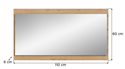 Homes & Jones Spiegel 110 cm breite, Spiegel auf Rahmen in Holzoptik, Flurmöbel