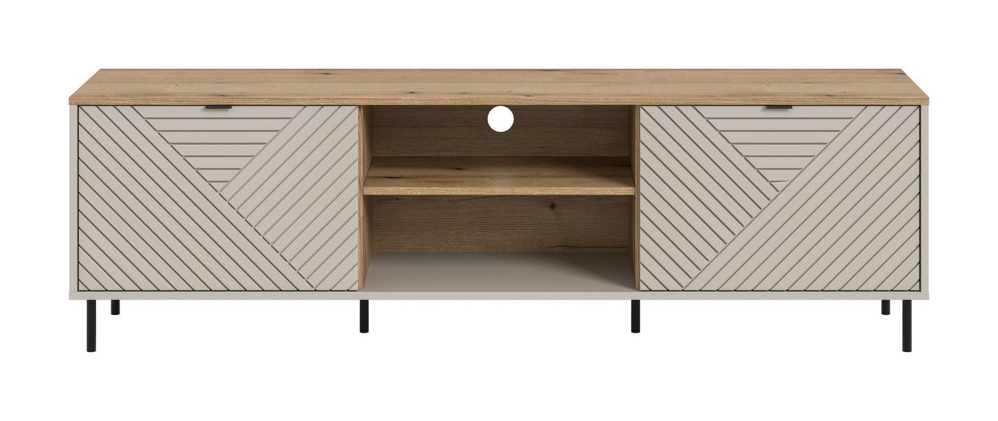 Meuble bas TV CAMPUS (L/H/P : env. 184/55/40 cm) en cachemire/cachemire