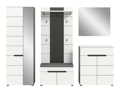 CANU wardrobe set incl. seat cushion (W/H/D: approx. 255/190/37 cm) in Basalt grey/Smoke Green