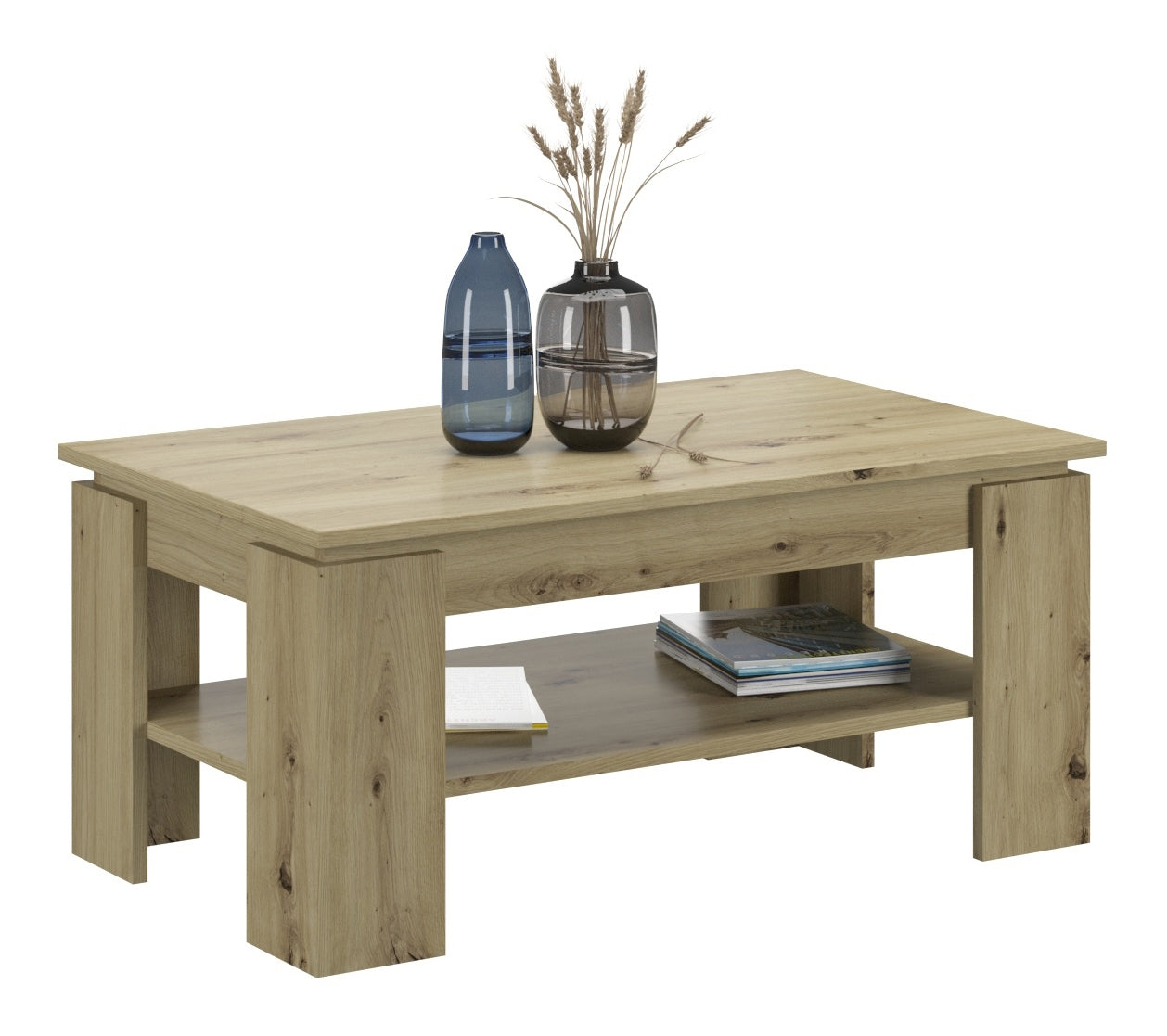 Table basse TITAN (L/H/P : env. 100/45/60 cm) en imitation chêne Artisan/imitation chêne Artisan