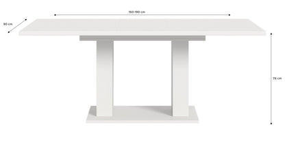 Table de salle à manger MOTION (L/H/P : env. 150/76/90 cm) en blanc/cachemire