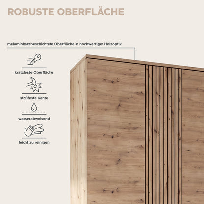 Keno Garderobenschrank (B/H/T: 104x191x37 cm) in Artisan Eiche Nachbildung