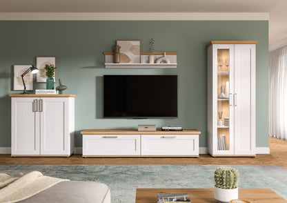 VERONA wall unit (W/H/D: approx. 336/161/40 cm) in Sibiu Larch reproduction/Sibiu Larch reproduction