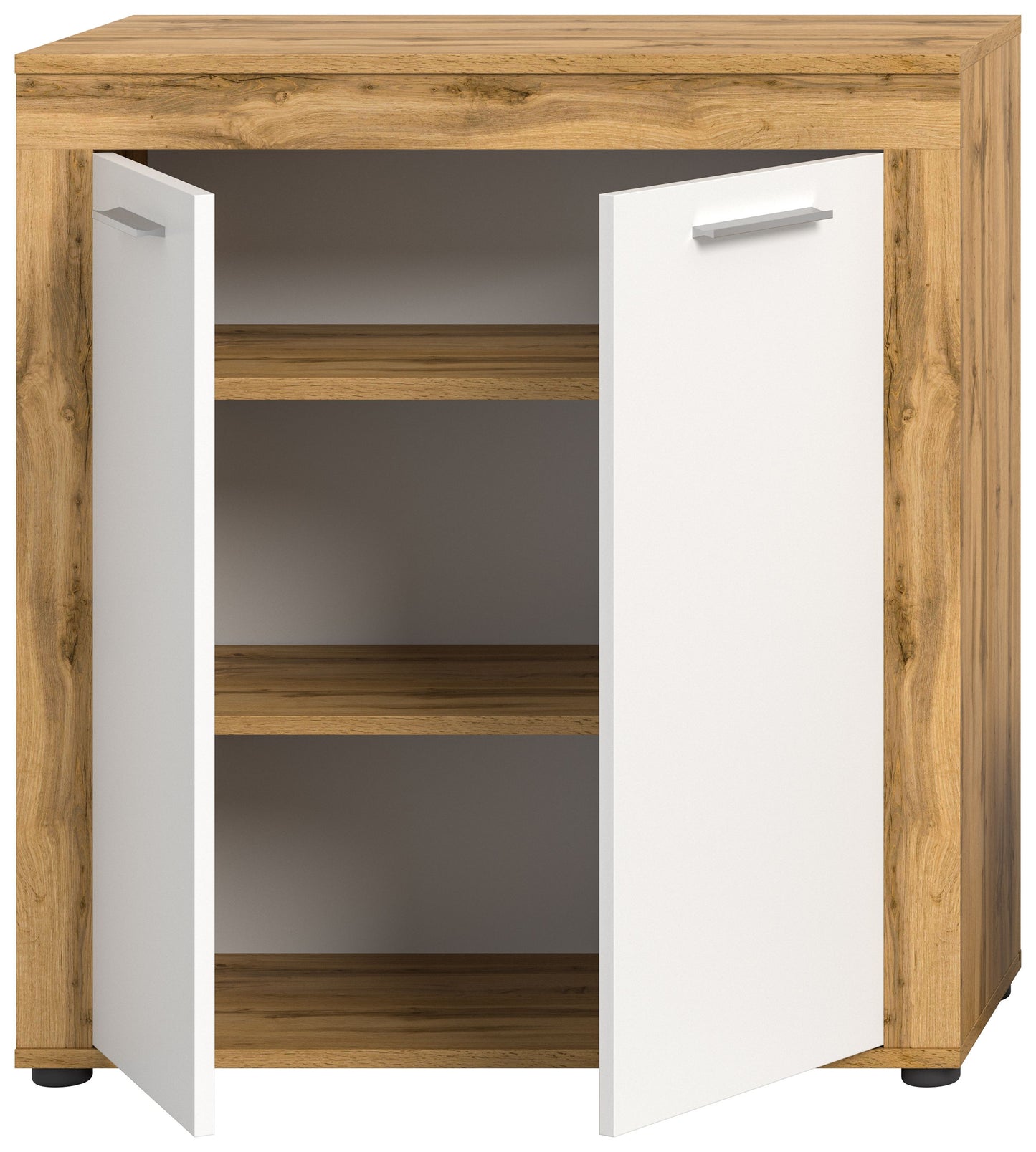 Highboard JAM (L/H/P : env. 80/88/35 cm) en imitation chêne Wotan/gris