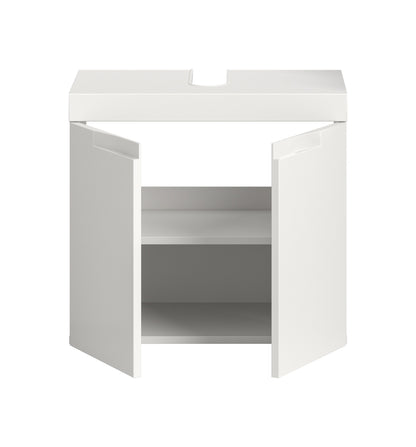 Viana Waschbeckenunterschrank (B/H/T: 60x56x34 cm) in Weiß matt und Weiß
