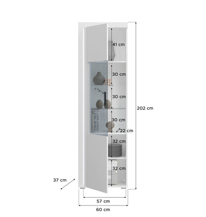Ensemble de meubles de salon SKYLIGHT (l/H/P : env. 351/202/46 cm) en blanc/blanc brillant