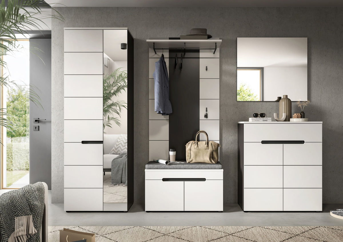 CANU wardrobe set incl. seat cushion (W/H/D: approx. 255/190/37 cm) in Basalt grey/Smoke Green