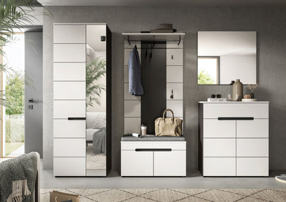 CANU wardrobe set incl. seat cushion (W/H/D: approx. 255/190/37 cm) in Basalt grey/Smoke Green
