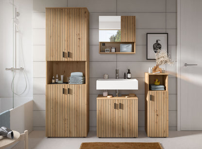 MONE Bathroom Furniture Set (W/H/D: approx. 180/192/30 cm) in Cashmere/Cashmere