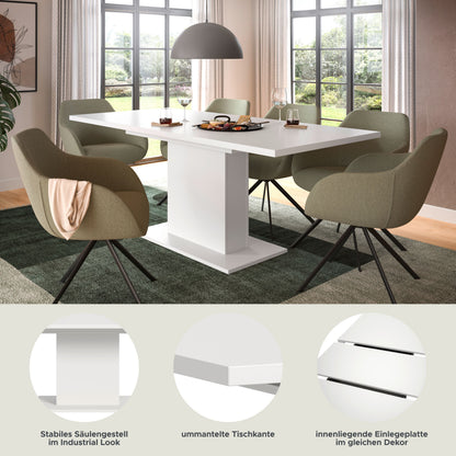 Homes & Jones Esstisch 150x76x90 cm, Esszimmertisch-Tisch mit Säulen Gestell