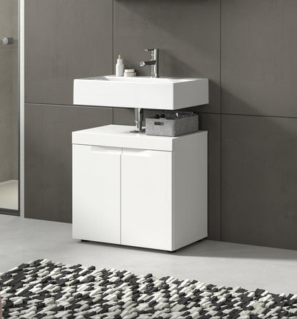 Viana Waschbeckenunterschrank (B/H/T: 60x56x34 cm) in Weiß matt und Weiß