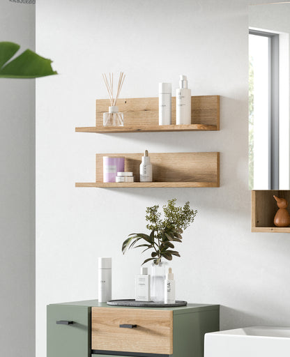 Homes & Jones Wandregal Set 2-tlg, Badmöbel-Badregal, Universel einsetzbar