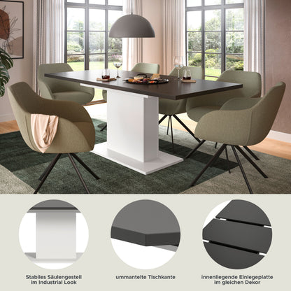 Homes & Jones Esstisch 150x76x90 cm, Esszimmertisch-Tisch mit Säulen Gestell