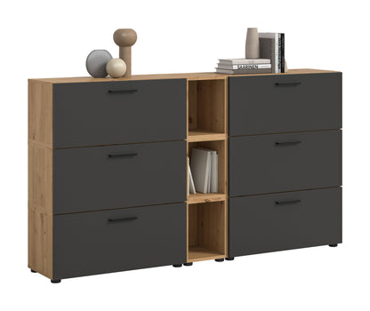 Homes & Jones Wohnwand 3-tlg. TV Möbel Modular Lowboard, Wohnzimmerschrank